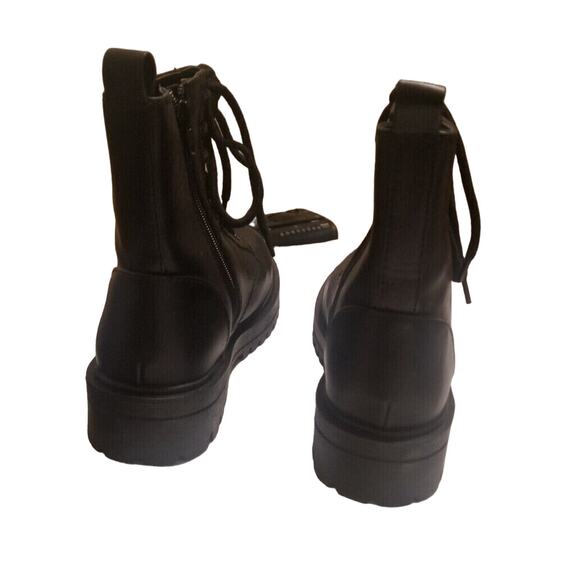 Soda FIRM Lug Sole Black Combat Goth Punk Ankle Boot Lace up W/Zipper Size 7.545 - Picture 3 of 11
